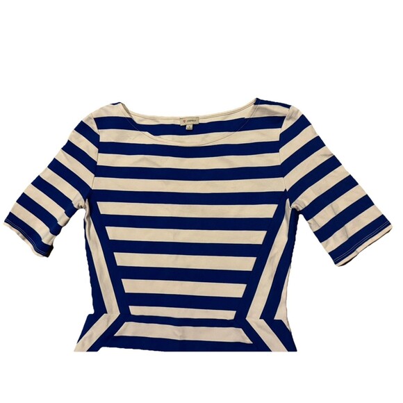 Cremieux Ladies Blue & Cream Striped A-Line Dress, Size Small! - Picture 2 of 4